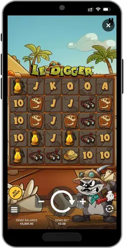 Basspel på mobilen i Le Digger