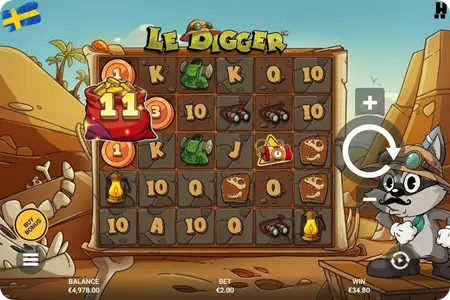 Samlare med uppsamlat värde på spelplanen i Le Digger