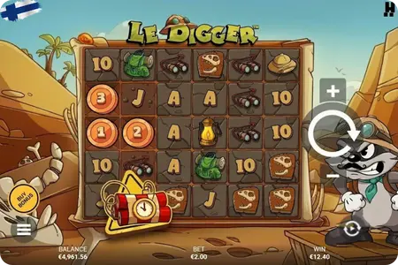 Wild Dynamite symboli pelikentällä Le Diggerissä